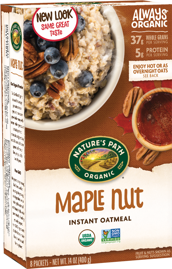 A Box Of Oatmeal With Berries And Nuts