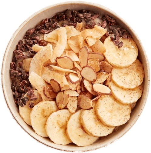 A Bowl Of Food With Bananas And Chocolate Chips