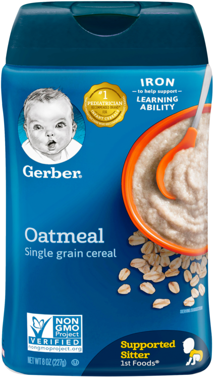A Blue Package Of Oatmeal With A Spoon