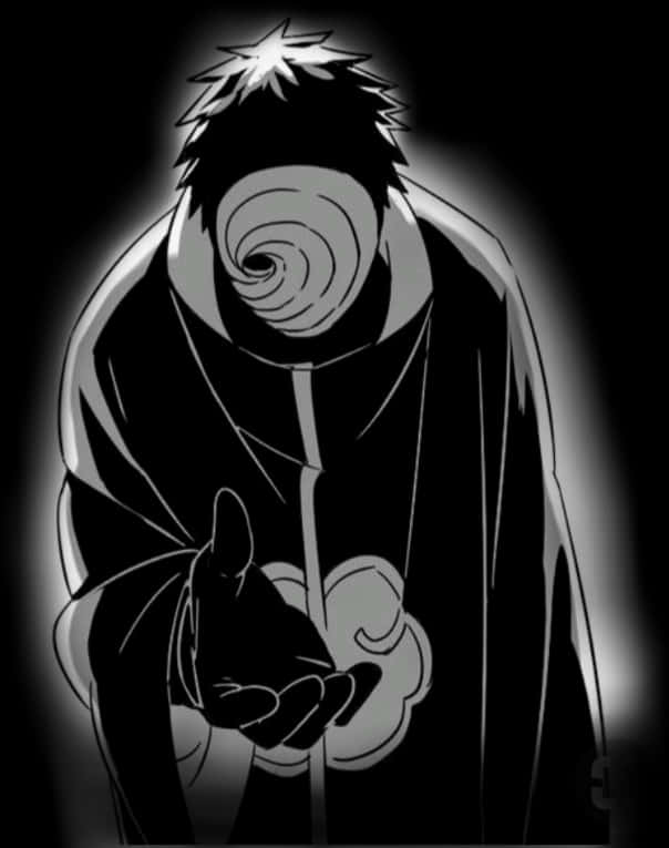 A Cartoon Of A Man With A Spiral Covering His Face