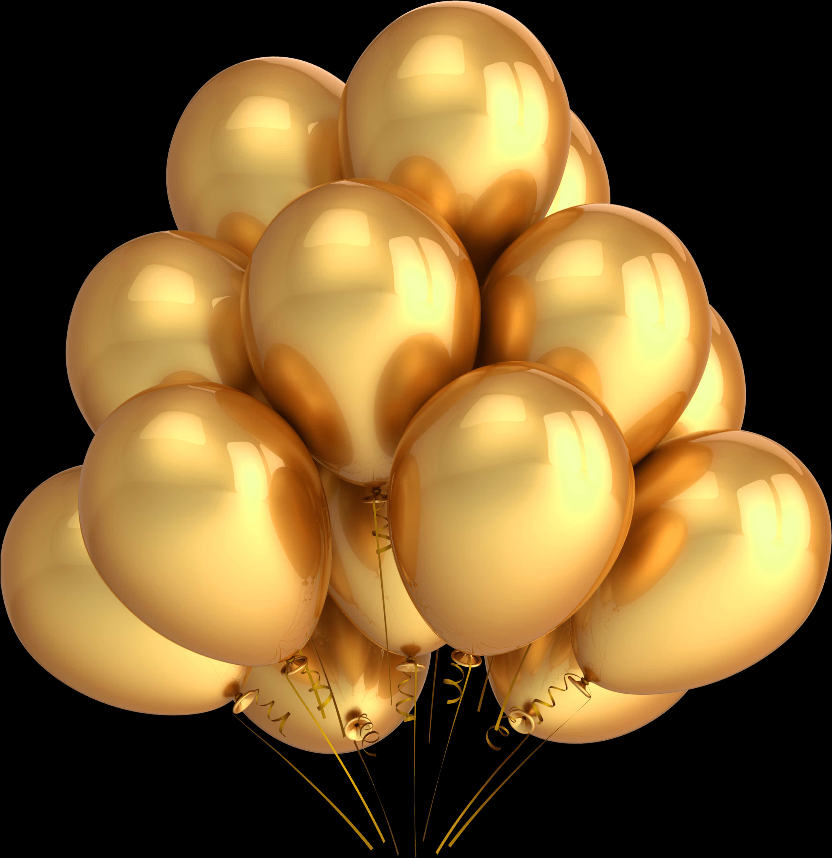A Bunch Of Gold Balloons