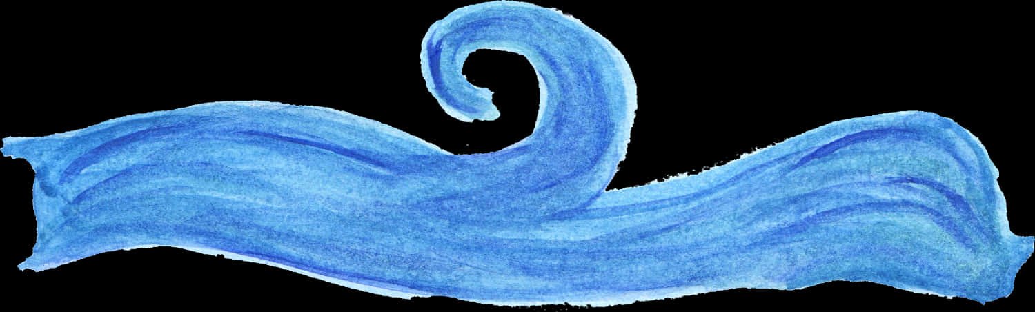 A Blue Paint Swirl On A Black Background