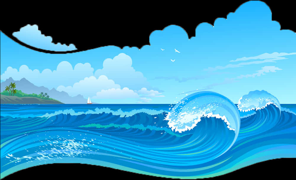Ocean And Cloud Graphic