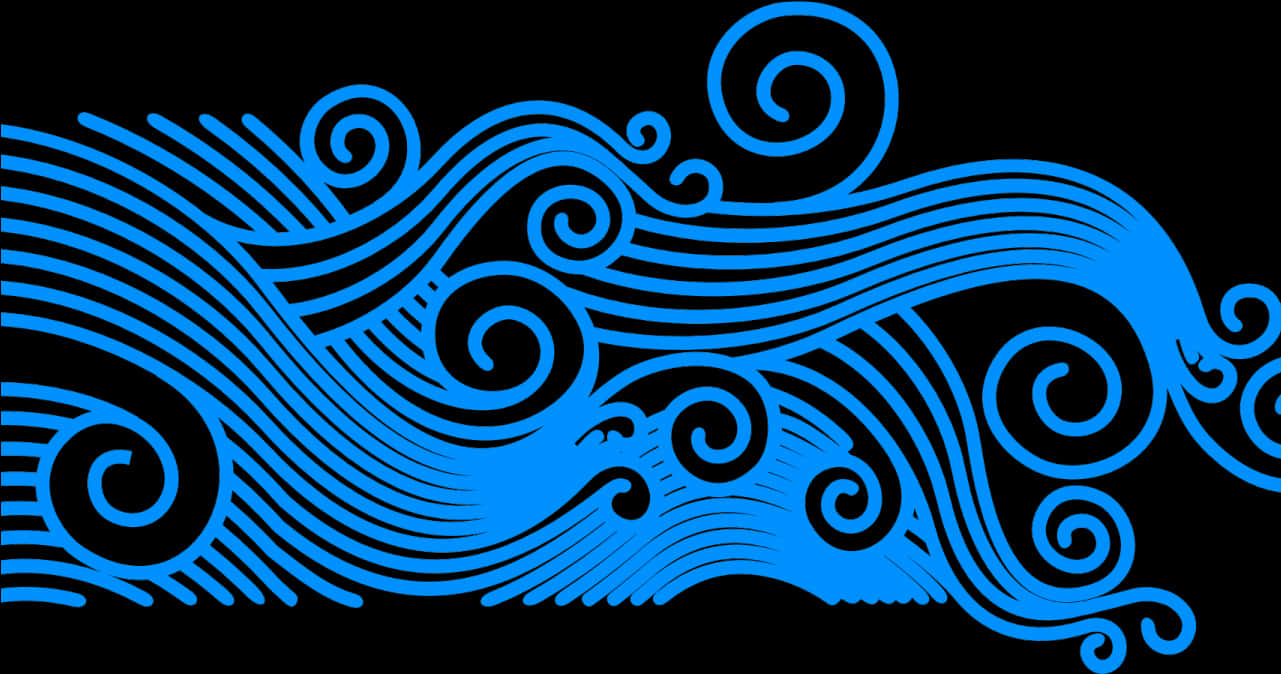 Vector Curly Waves Graphic