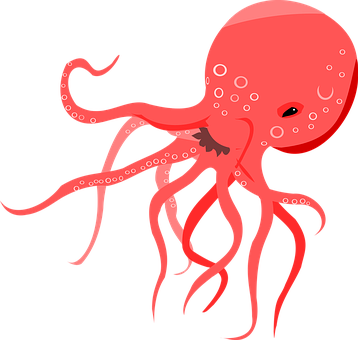A Red Octopus With Tentacles
