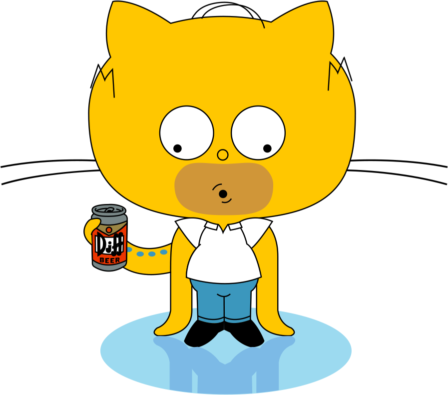 Cartoon Cat Holding A Can