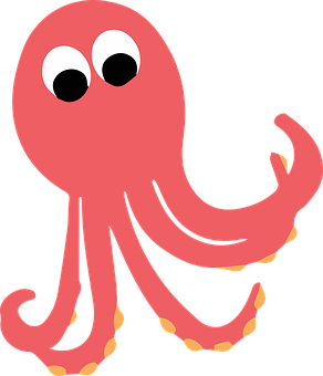 A Cartoon Octopus With Eyes