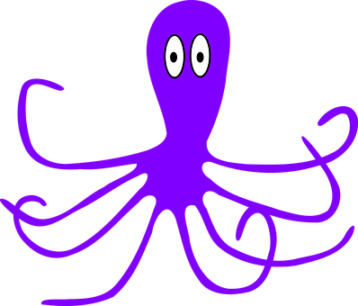 A Purple Octopus With Eyes
