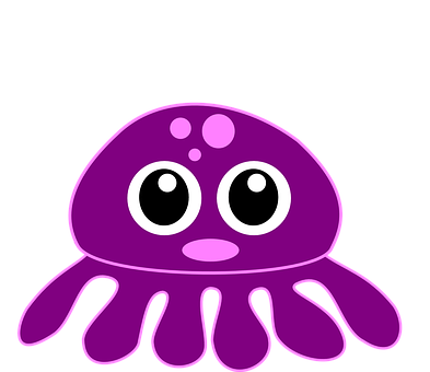 A Purple Octopus With White Circles