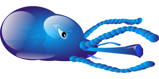 A Blue Octopus With Long Tentacles