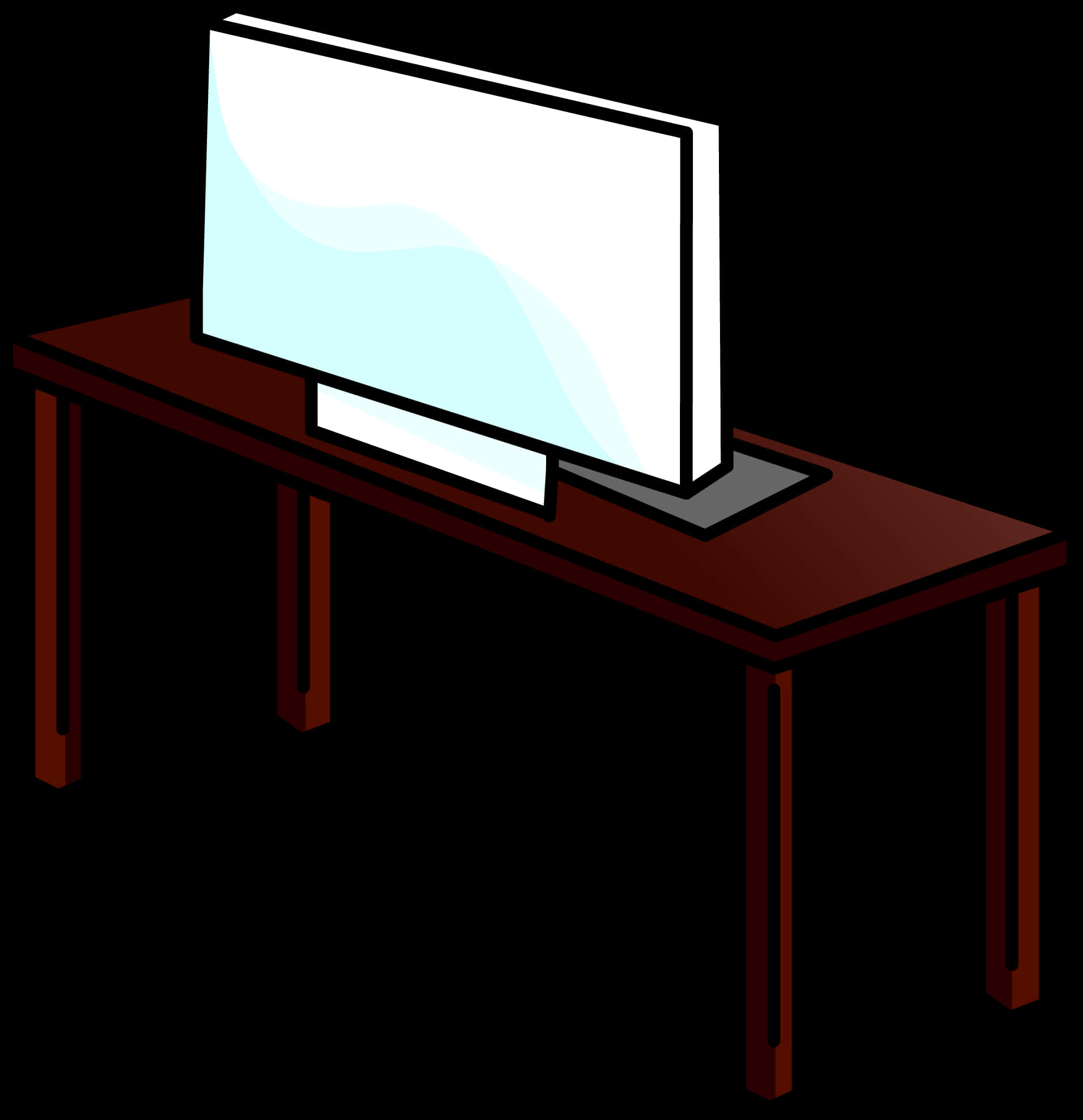 A Computer Monitor On A Table