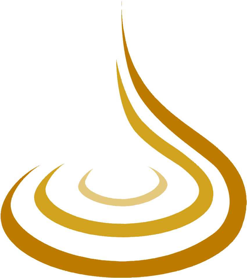 A Yellow And Black Swirly Logo