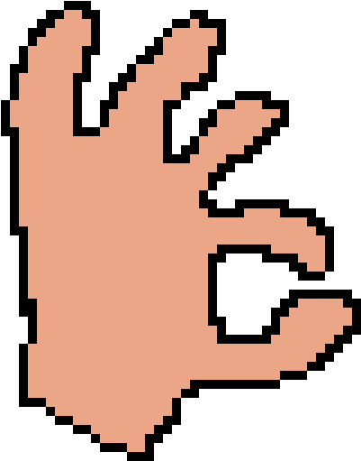 A Pixelated Hand With Black Background