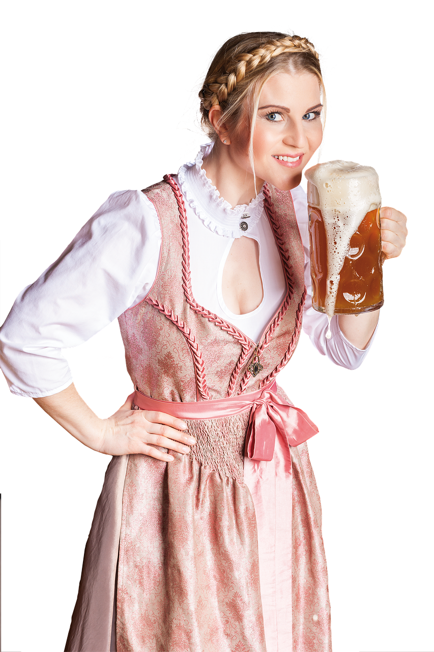 A Woman Holding A Glass Of Beer