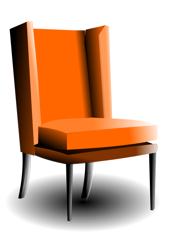 An Orange Chair With Legs