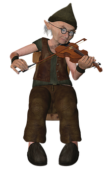 A Cartoon Of A Man Playing A Violin