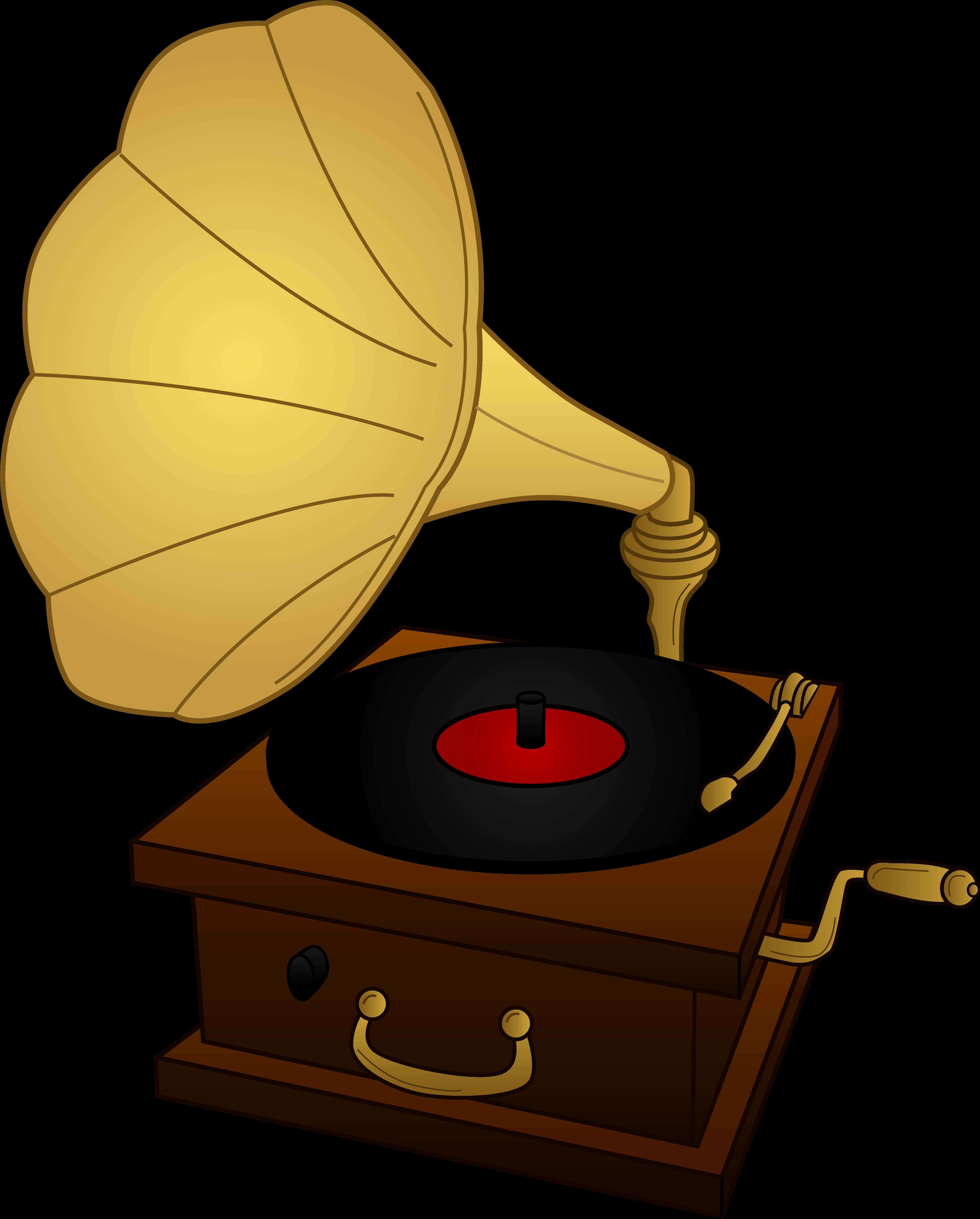 A Cartoon Of A Gramophone
