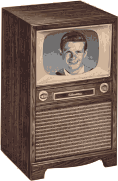 A Television With A Man On The Screen