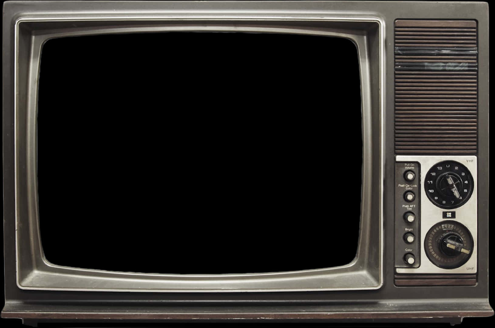 An Old Television With A Black Screen