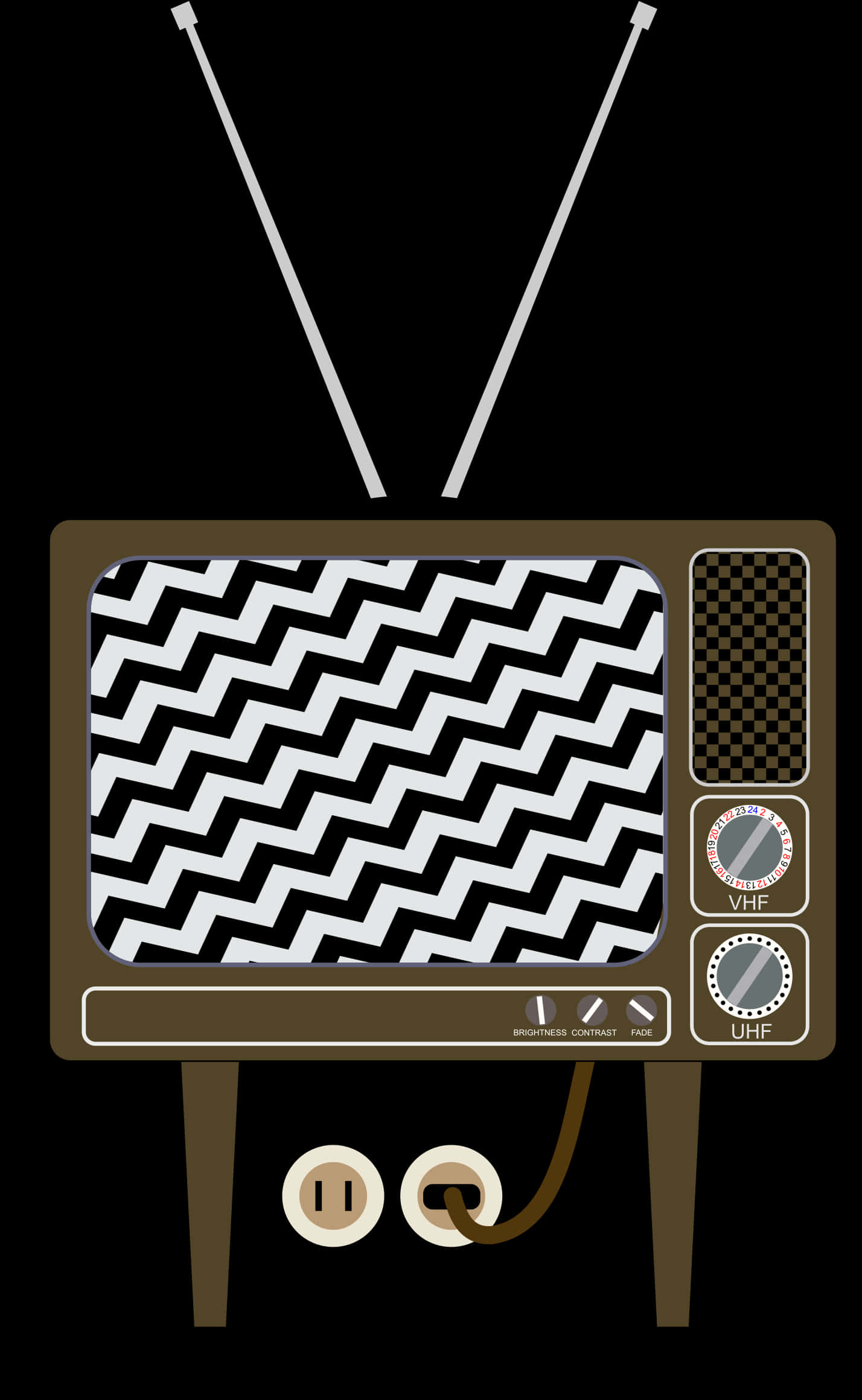 A Television With A Black And White Pattern