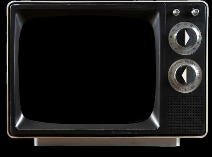 A Black Television With Dials And Dials