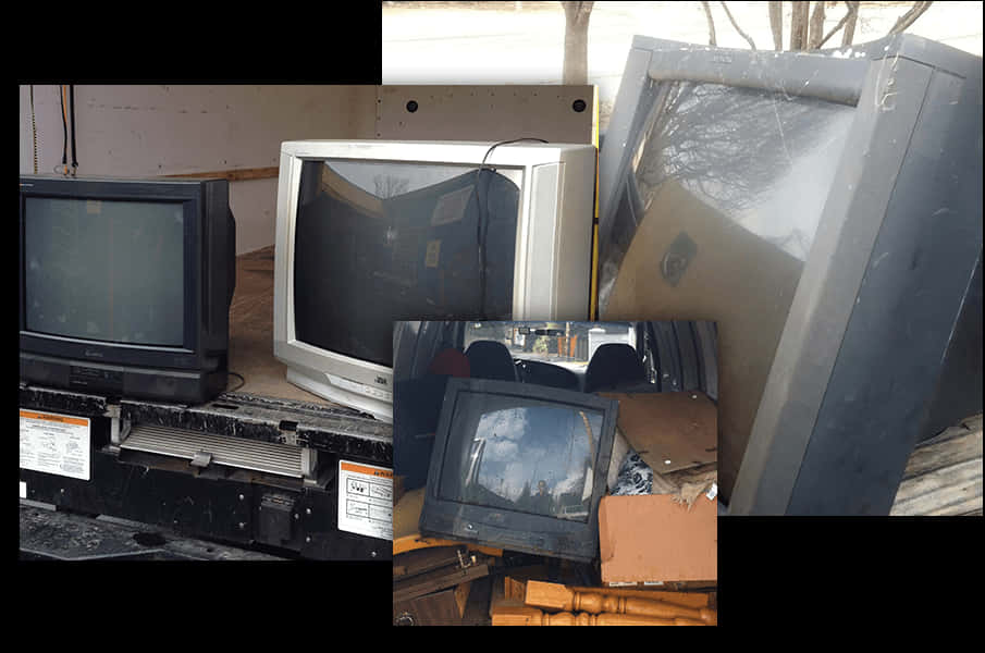 A Collage Of Old Televisions