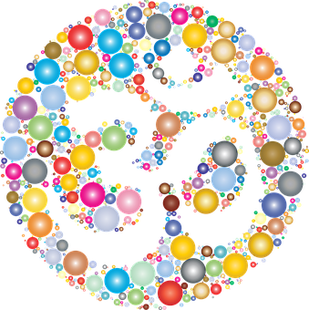 A Colorful Circle With A Symbol In The Middle