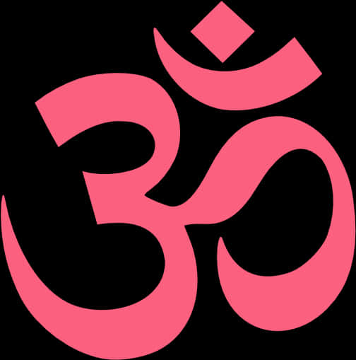 A Pink Symbol On A Black Background