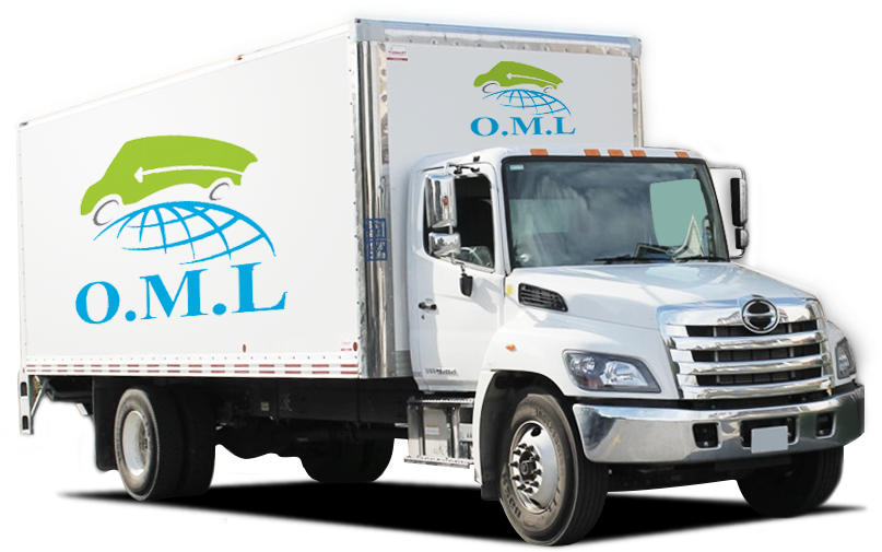 A White Delivery Truck With Blue And Green Logo