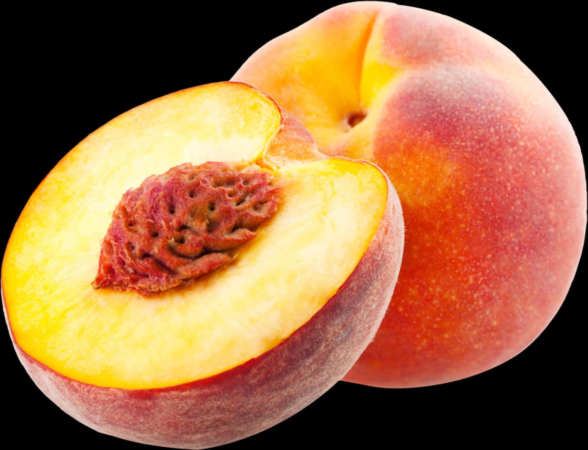 A Peach Cut In Half