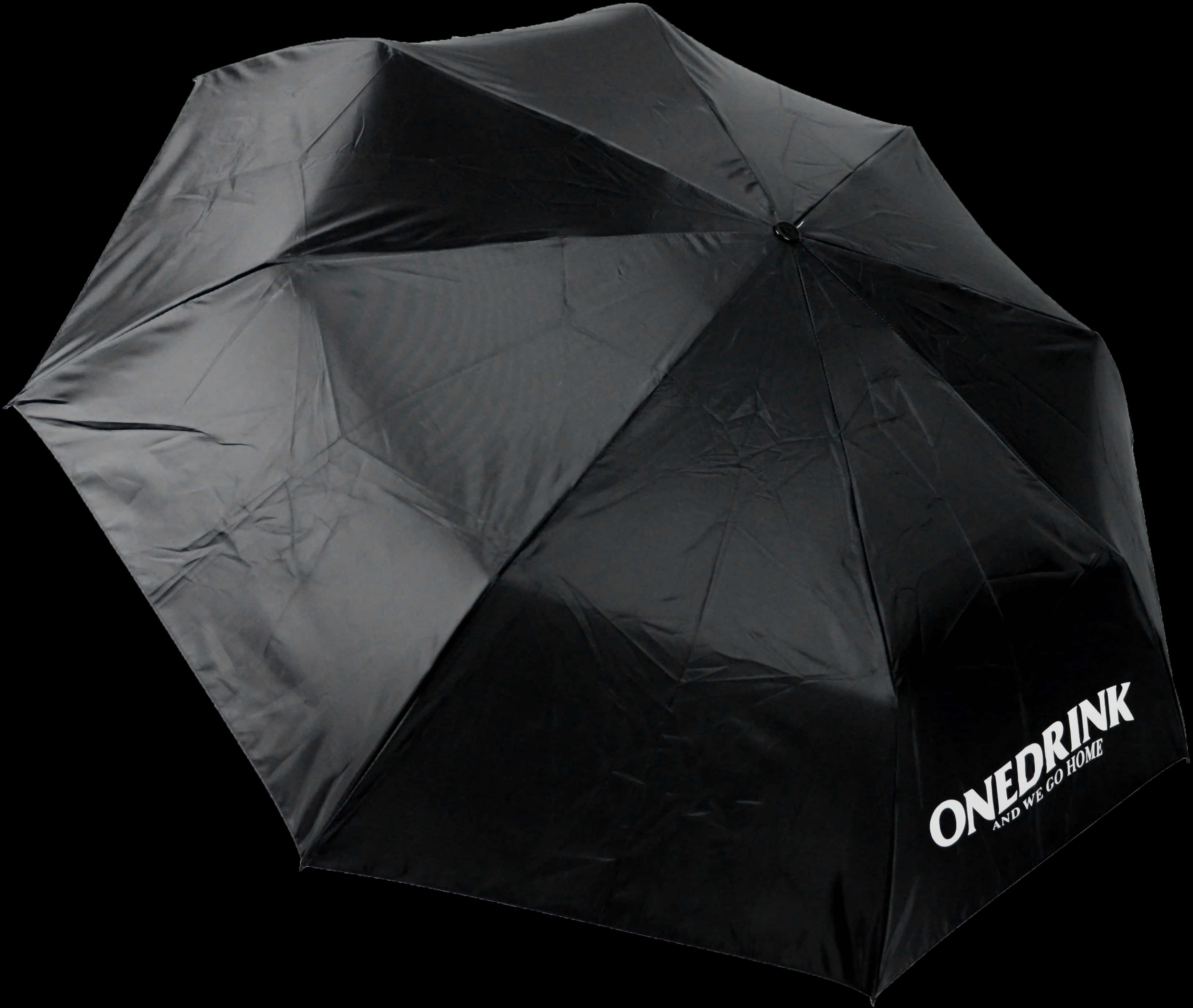 A Black Umbrella With White Text