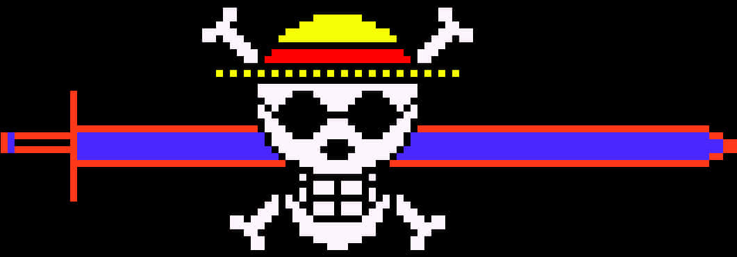 A Pixelated Skull With Sunglasses And A Hat