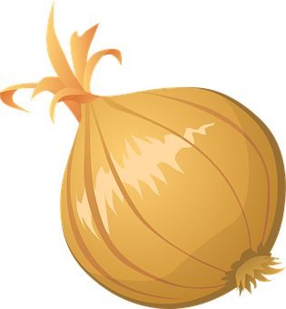 A Yellow Onion On A Black Background