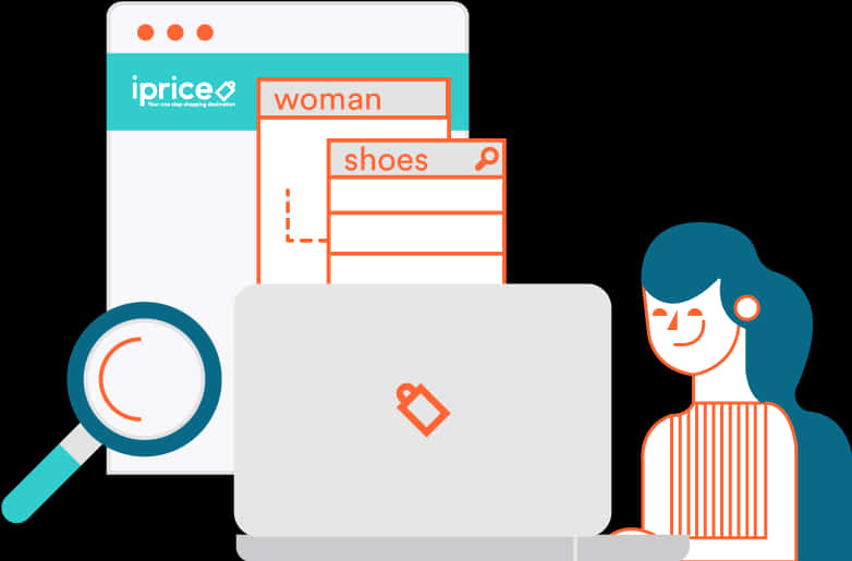 2d Woman Browsing Online Store