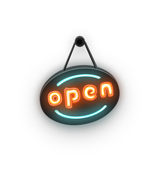 A Neon Sign With A Black Background