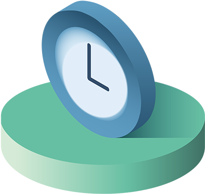 A Clock On A Green And Blue Surface