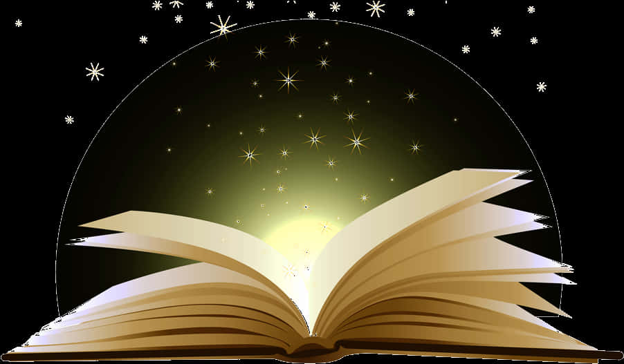 Open Book And Stars
