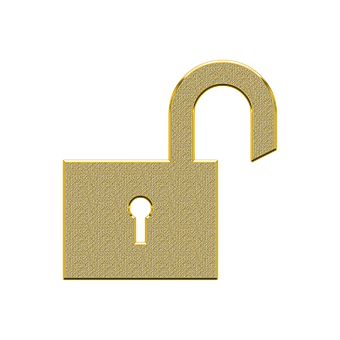 A Gold Padlock With A Keyhole