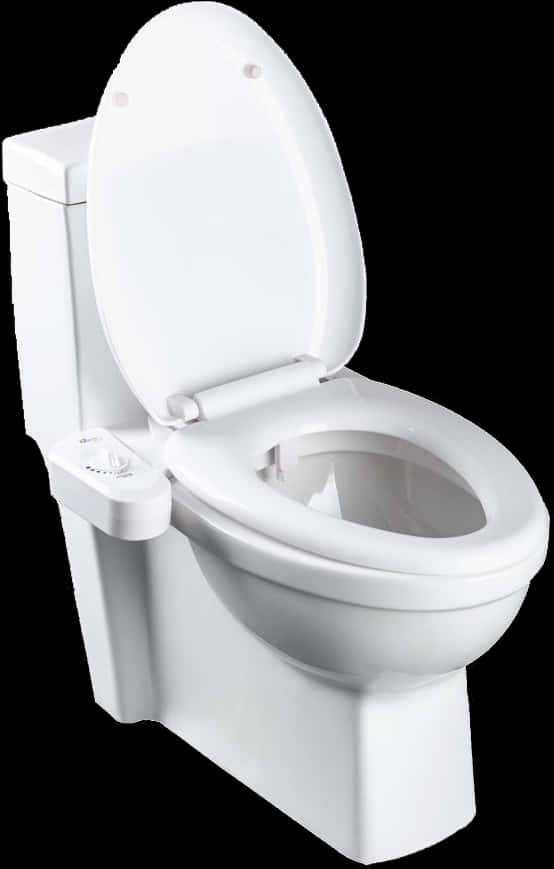 A White Toilet With The Seat Up