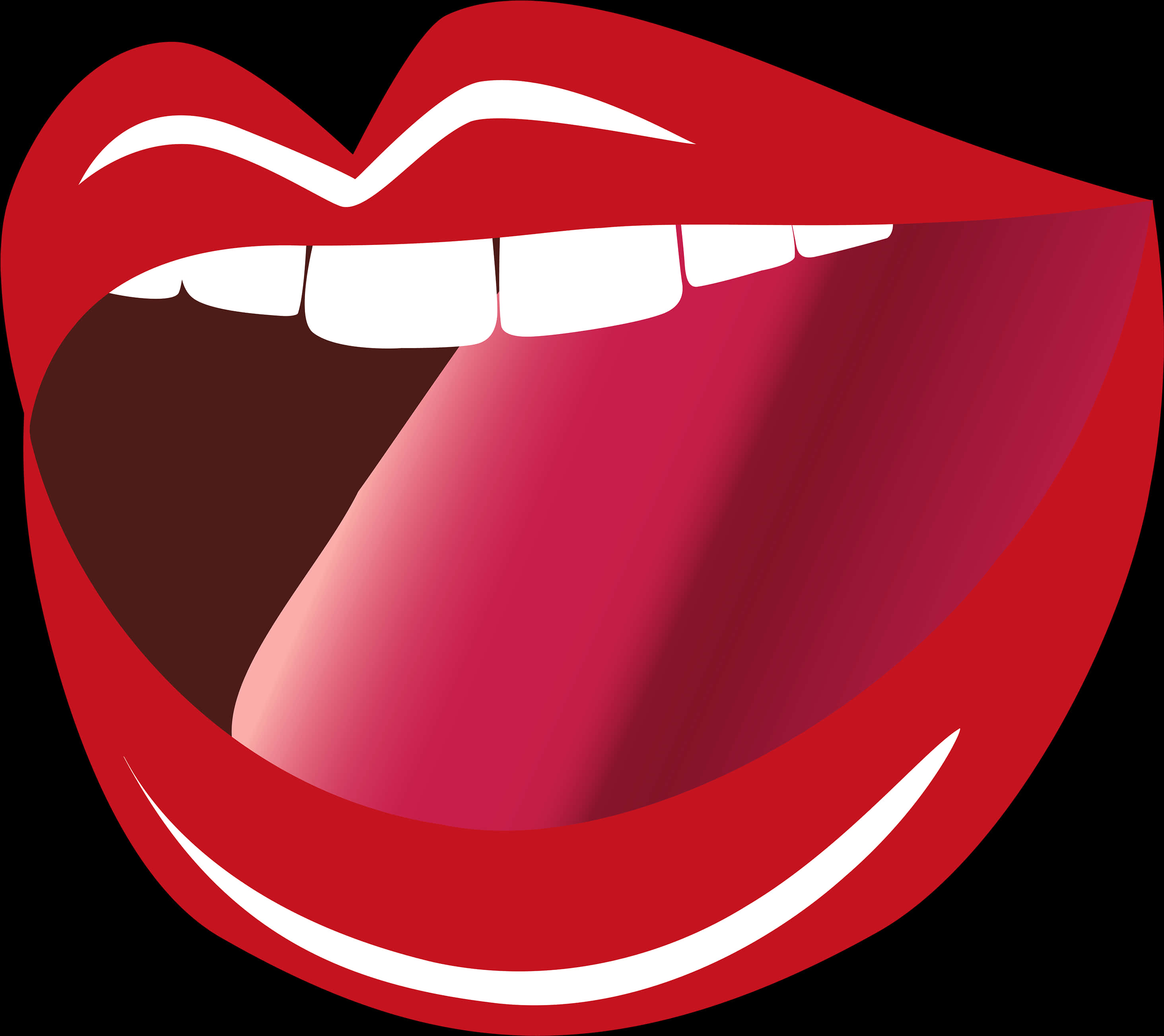 A Red Lips With White Teeth And Tongue Sticking Out