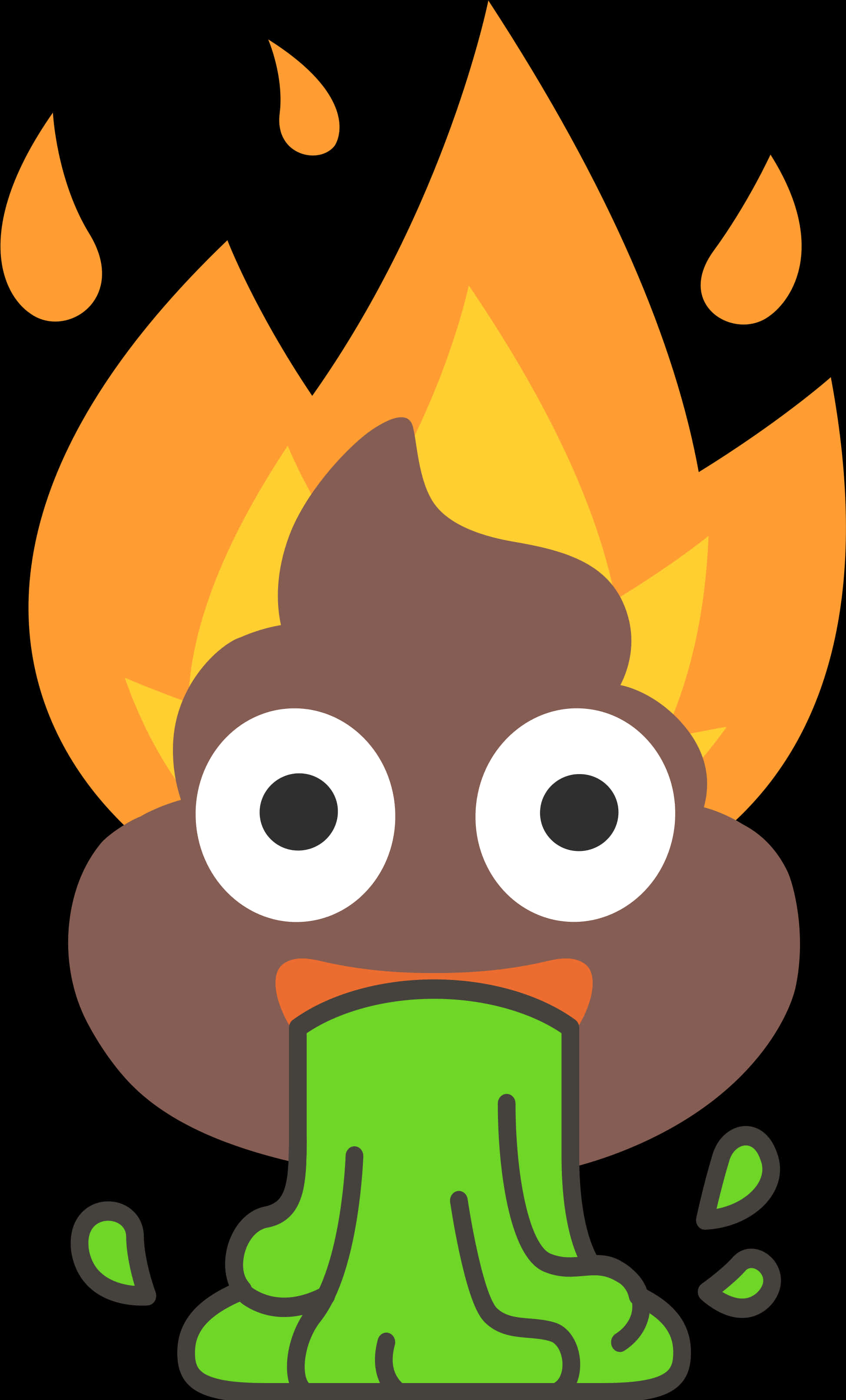 Poop Vomiting With Fire Graphic