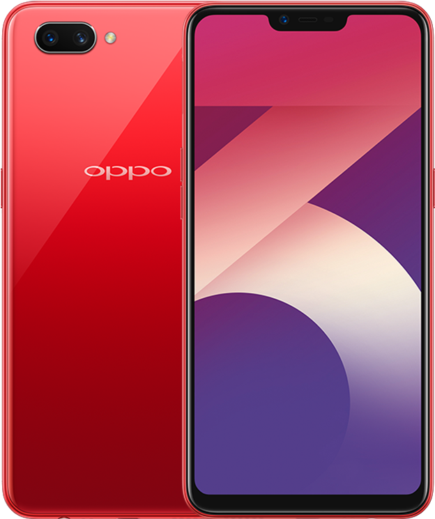 A Red And Purple Cell Phone