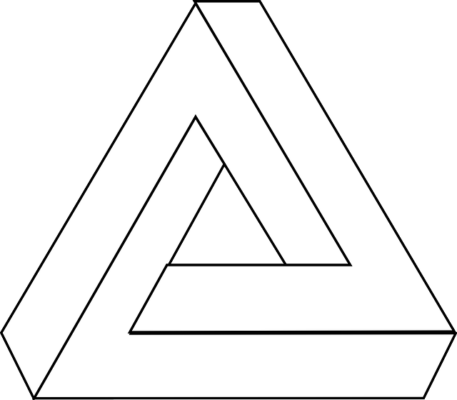 A White Triangle With Black Background
