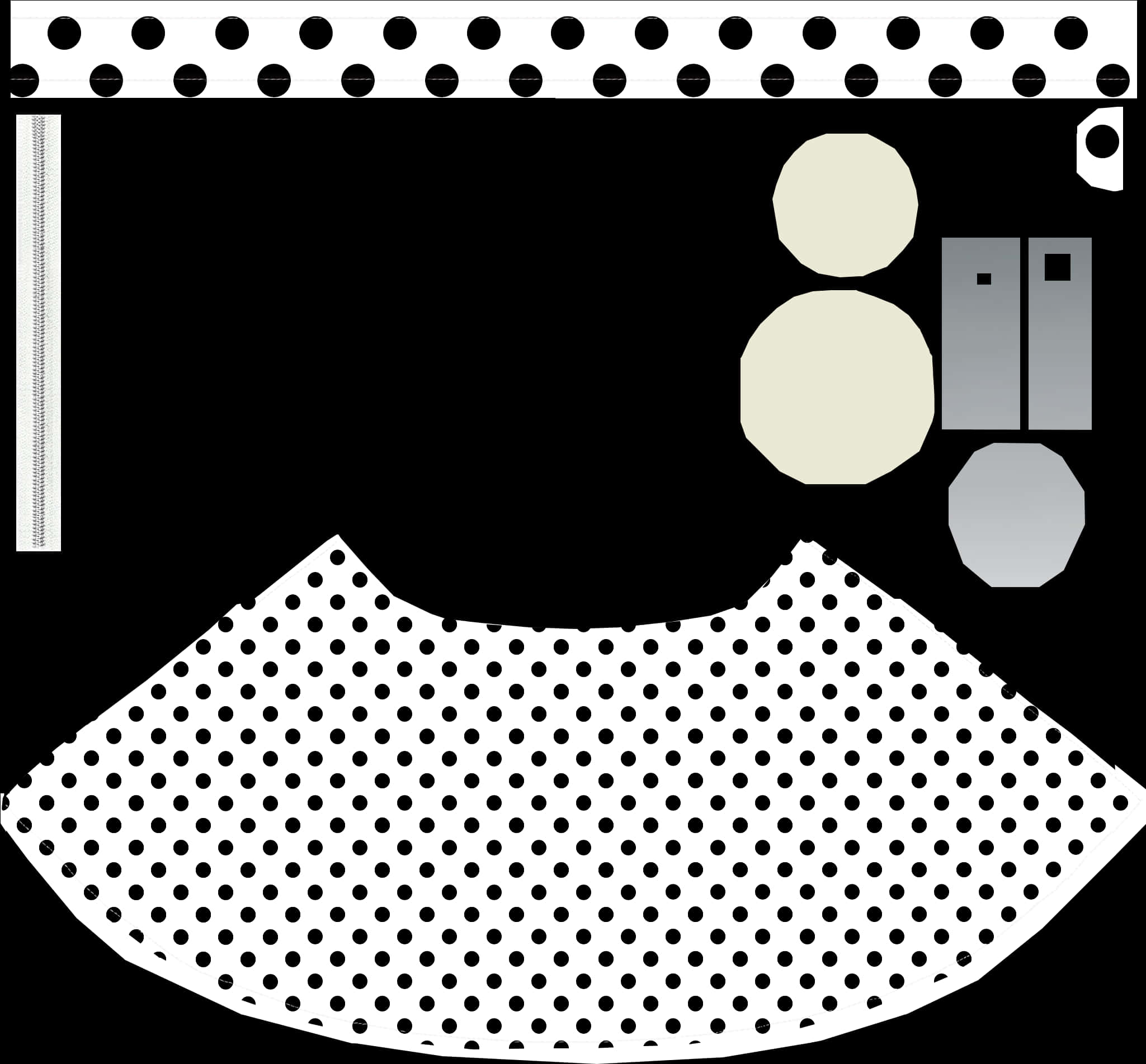 A Black And White Polka Dot Skirt