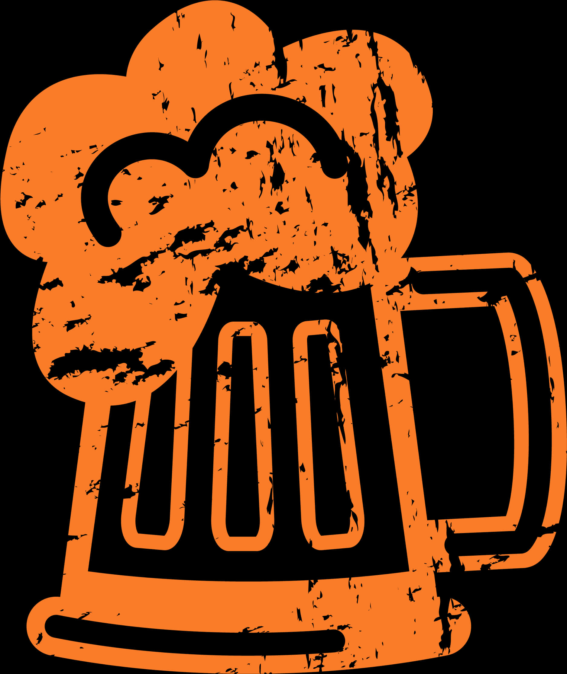 Orange Cartoon Beer Mug