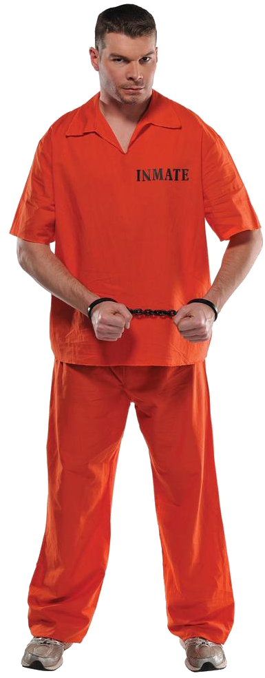 A Man In Orange Prison Outfit