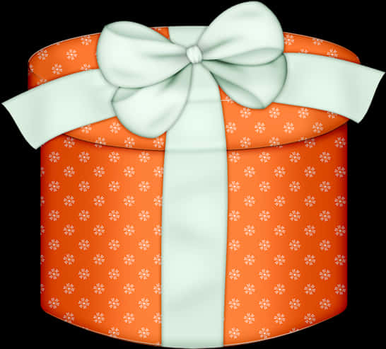 Round Gift Box With Ribbon