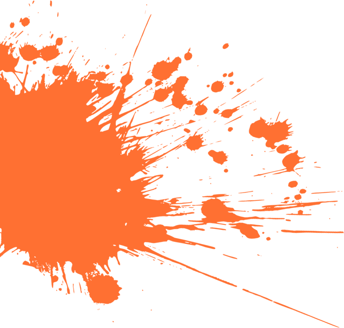 Orange Paint Splatter On A Black Background