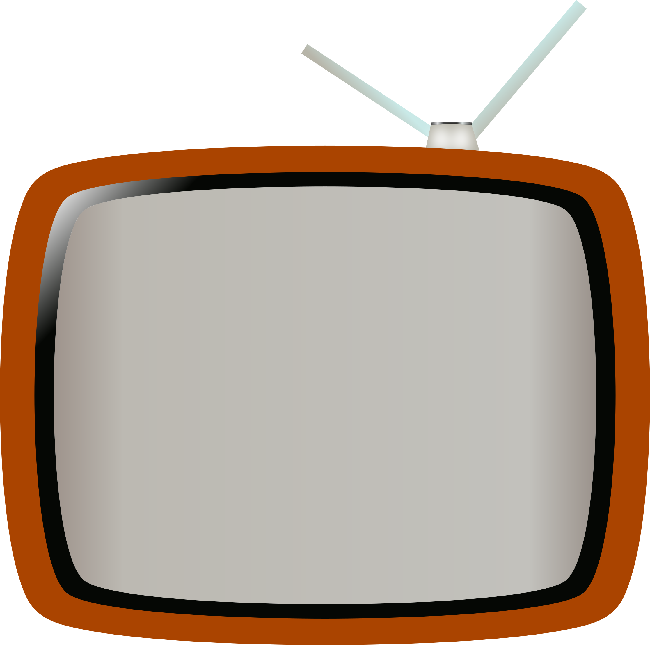 An Orange And White Television