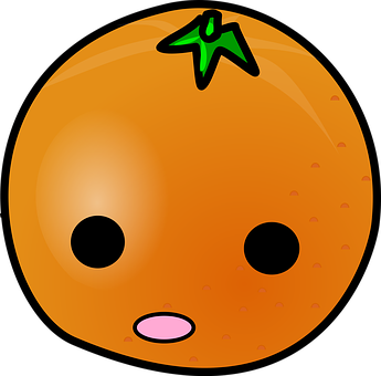 A Cartoon Orange With A Face
